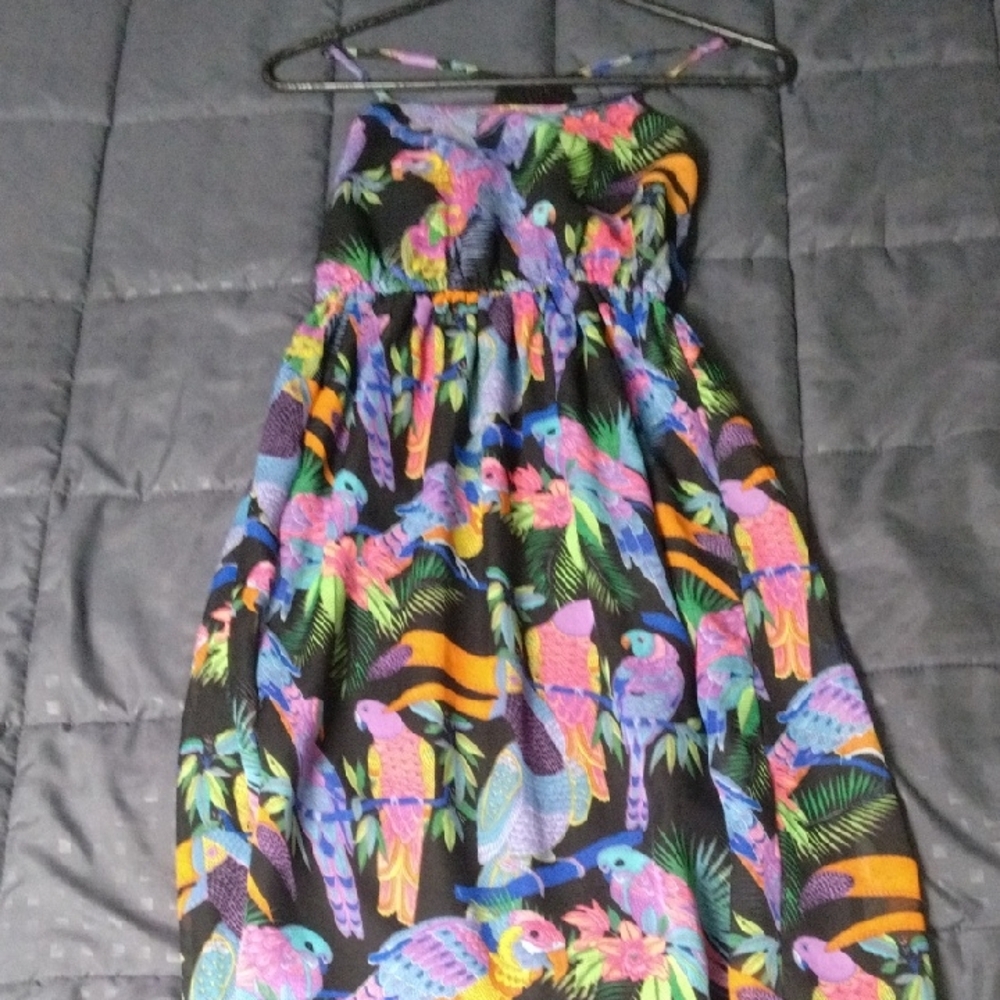 Colorful Parrot Print Dress